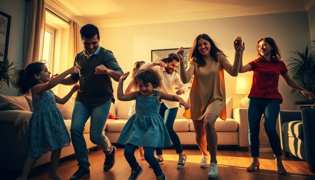 family dancing together family dancing together