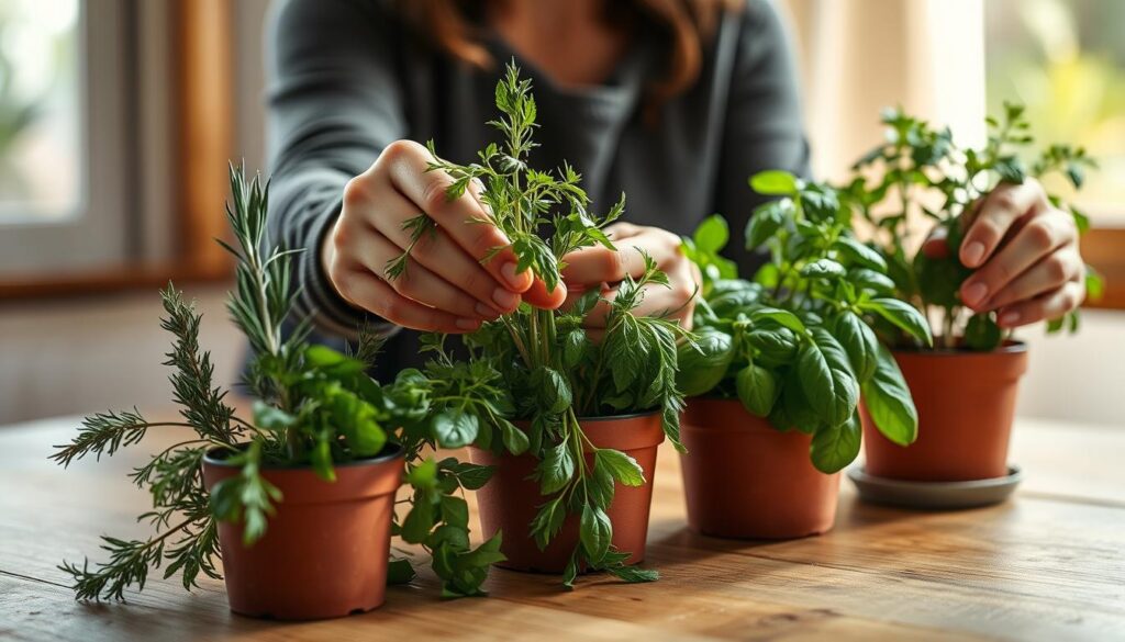 harvesting herbs harvesting herbs