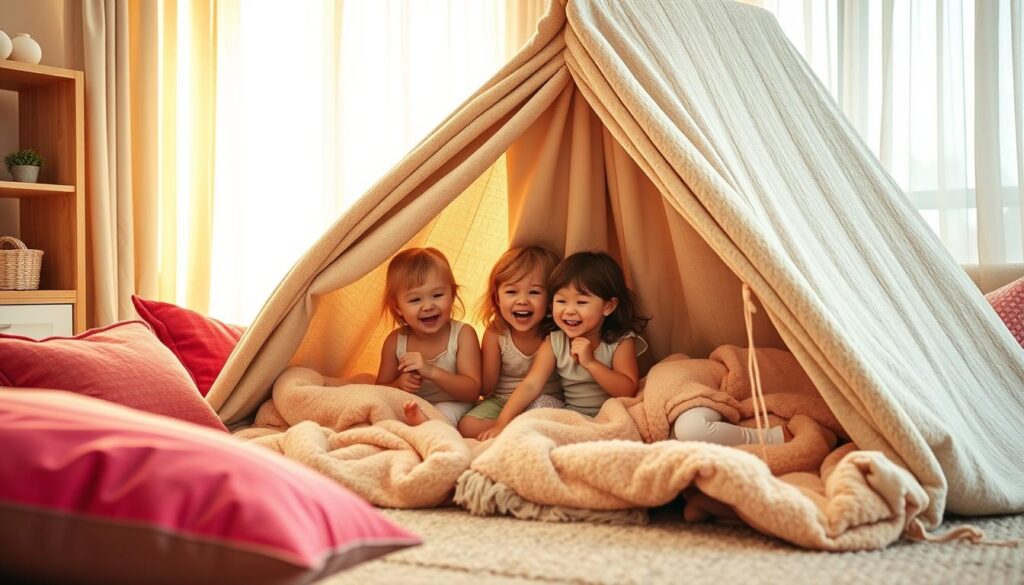 kids building a blanket fort kids building a blanket fort