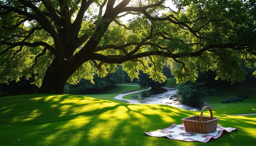 picnic spot under a tree picnic spot under a tree