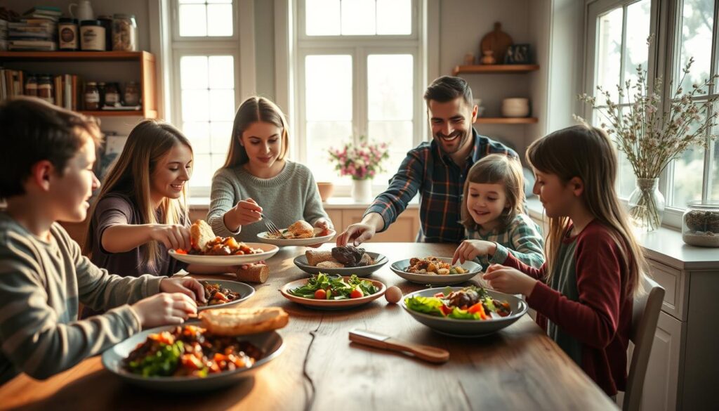 sharing meals with family sharing meals with family
