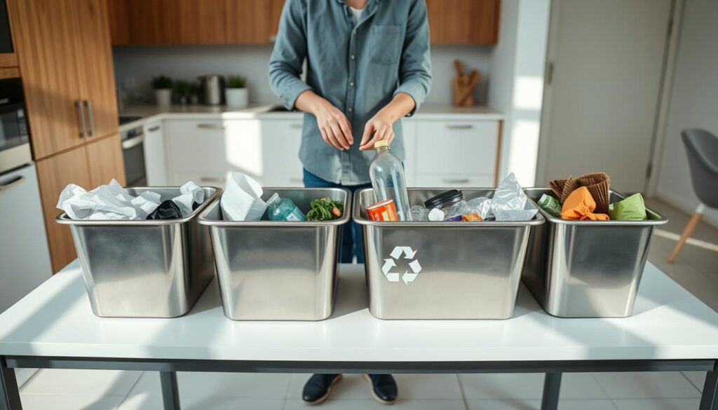 sorting recyclables