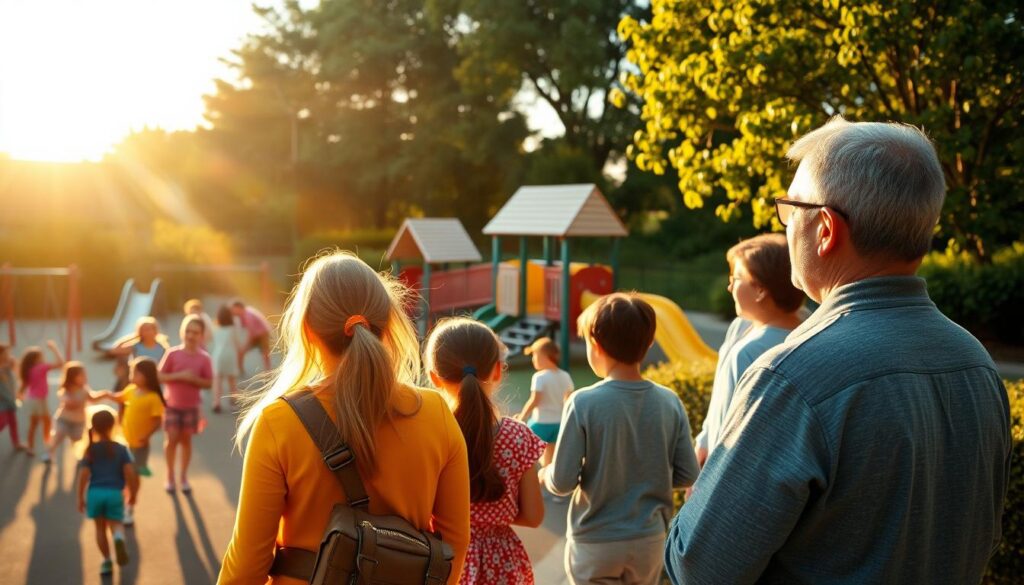 supervising children at playground supervising children at playground