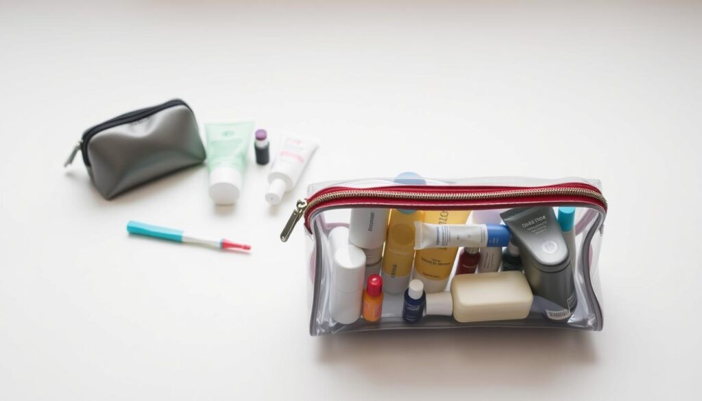 travel-sized toiletries travel-sized toiletries