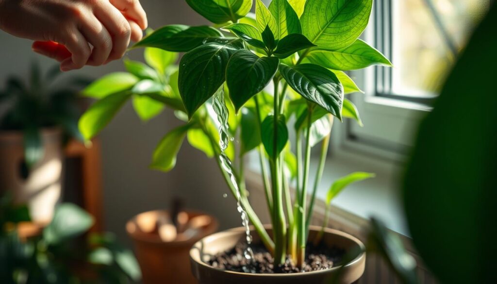 watering houseplants